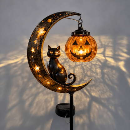 🎃Solar Halloween Black Cat Garden Stake Light