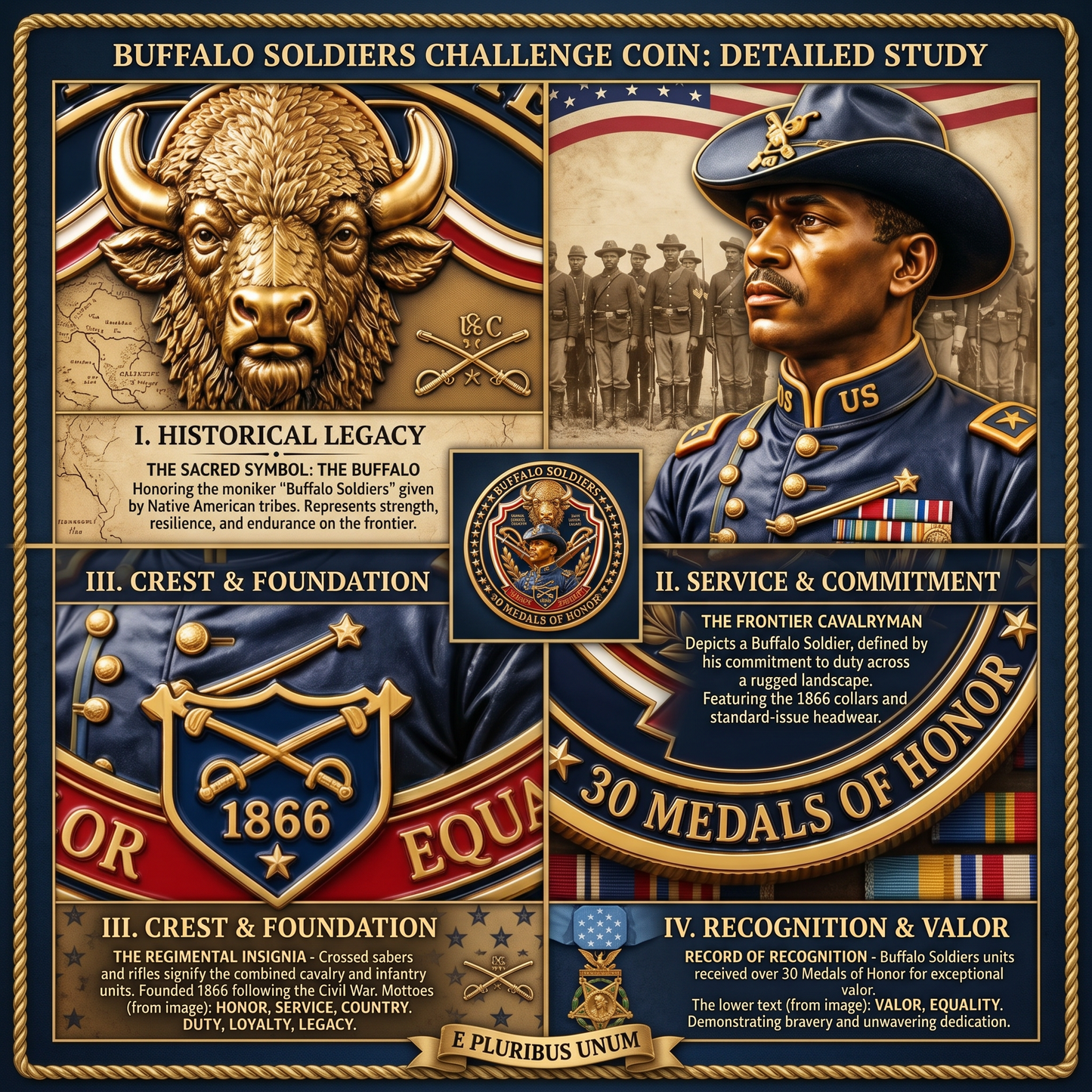🛡️Buffalo Soldiers 1866 Heritage Commemorative Metal Medal