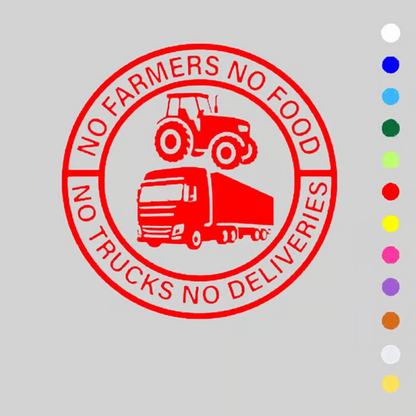 ⚡⚡50% RABATT!!! 🚜Auto-Aufkleber: 🌾Keine Bauern, keine Lebensmittel – keine LKWs, keine Lieferungen🚛